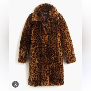 JCrew FAUX-FUR LEOPARD COAT Small